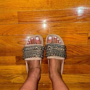 Kendall + Kylie silver chain sandals 
women's size 7